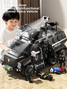BABYSHOME | Openable Police Car Toy Model Off-road Armored Car for Boys