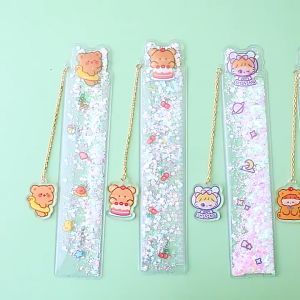 Pembaris Buku Hiasan Kanak Kanak 15CM Berkilau Gantung Kreatif Pelajar Bookmark Hadiah Comel 15CM Kids Multi Function Glitter Quicksand Ruler Bookmark Pendant Creative Stationery 15CM宝宝多功能吊坠流沙书签尺挂件刻度尺创意文具 A985