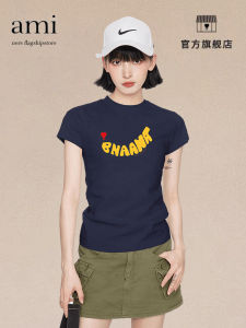 Summer Ladies Short Sleeve T-Shirt Banana Print Design Sweet Cool Style round Neck Mid-Length Casual Fashion 25 Styles