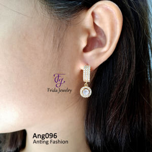 Anting Klip Jurai Mata Solitaire Elegan Awet Anti Karat Cocok dipakai pesta kondangan sebagai kado hadiah
