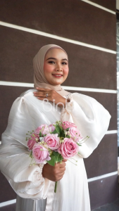 Nundi Dress 2in1 Jumbo LD 136 3XL XXXL Bahan Shimmer By Binti Gamis Jumbo Shimmer Terbaru Remaja Wanita Kekinian Viral Syari Maxi Kondangan