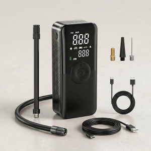 Bơm Hơi Không Dây Sạc Lại Được Áp Suất Cao 12V Dùng Cho Xe Máy Ô Tô Xe Đạp Bóng Thể Thao