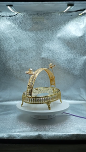 Creative Fruit Basket Home Living Room Cake Snacks Gold Decorative Basket Handheld Storage Fruit Basket