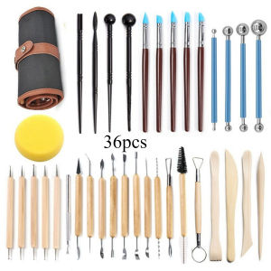 36pcs Pottery Tool Set for Gundam Gunpla GK DIY Clay Sculpture Carving Model Making Tool Storage Soft Clay Crafts