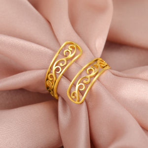 Skyrim Filigree Open Rings Women Stainless Steel Gold Color Adjustable Finger Ring Elegant Jewelry Christmas Gift Wholesale
