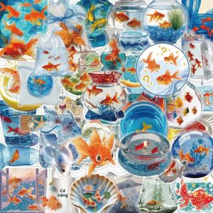 INS Phong Cách Hoạt Hình Cá Vàng Dán Thẩm Mỹ Trong Suốt Đề Can 10/30/50 Bộ DIY Graffiti Cho Điện Thoại Đàn Guitar Nhật Ký Dễ Thương Ngộ Nghĩnh