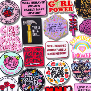 Girl Have Super Powers Patch Colorful Letter Slogan Embroidered Patches Iron On Patches For Clothing DIY Womens Rights Patch
