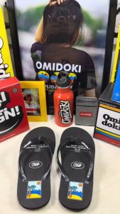 Omidoki Sandal Distro Pria Wanita Sendal Jepit Pria Original Hitam Flexa