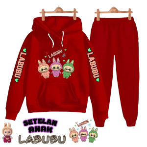Baju Setelan Sweater Anak Motif Monster Labubu & Teman Usia 3-12 Tahun