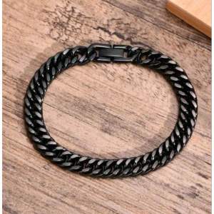 [ COD ] Gelang tangan titanium rantai jalin terbaru klip realpick pria wanita