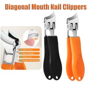 Wide Jaw Opening Anti-Splash Slanted Nail Clipper Curved Oblique Blade Clippers Hard Toenail Pedicure Manicure Tools