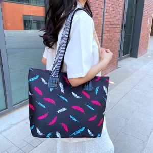 Túi Tote Nylon Dung Tích Lớn in Họa Tiết Hoa Thời Trang Túi Đeo Vai Đơn Túi Xách Thường Ngày Túi Xách Du Lịch Túi Xách Nữ
