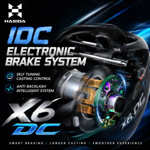 HASIDA X6 DC Baitcasting Fishing Reel IDC Intelligent Electric Brake Make Noise While Casting Match Requirements Different Stage