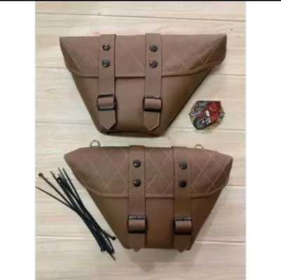Tas samping motor klasik sidebag side bag cover bok box aki cb100 japstyle bratstyle chopper custom caferacer wajik kulit