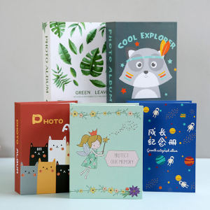 Six-Inch Album Set Family Insert Kids Baby Childrens Growth Record Album Three-Four-Five-Inch Couple Photo Album Kindergarten Photo Storage Book 3/4/5/6-Inch Large Capacity Album