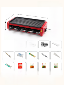 Indoor Electric BBQ Grill Korean Style Double Layer Smokeless Barbecue Oven Roasting Skewer Machine for 5 Or More People