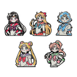 Bandai | Bộ 5 Thủy Thủ Sao Mộc Hoạt Hình Thổ Cẩm Men Pin Huy Hiệu Kim Loại Trang Sức Thời Trang Cho Quần Áo Ba Lô Quà Tặng Cho Bạn Bè