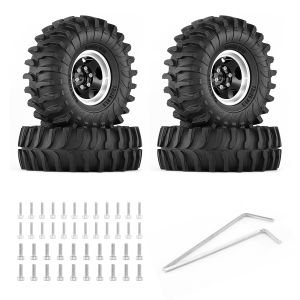 RCMMTING 4pcs 1.3 (70/72mm) Rubber Tire Beadlock Wheel Rims Set for 1/24 1/18 Axial SCX24 AX24 FMS FCX24 FCX18 TRX4M Ascent-18