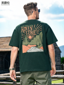 Enjeolon | Mountain Print Pure Cotton Heavy T-shirt 270g