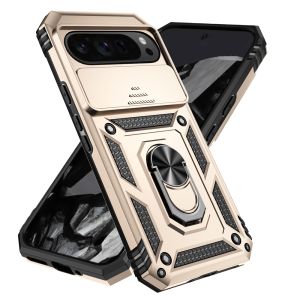 Rugged Hybrid Armor PC+TPU Slide Lens Windows Case For Google Pixel 11 Pro XL 7 8 9 10 Pro 10A 9A 8A Magnetic Ring Holder Cover