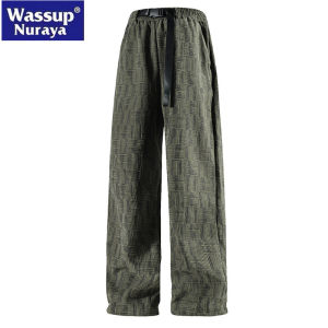 WASSUP Nuraya American Wash Casual Pants Men Summer Simple Match Loose Straight Long Pants Fashionable Straight Leg Trousers