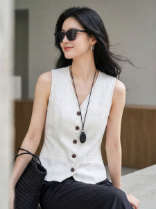 Misoshine | Luxury Elegant Visible Seams V-Neck Sleeveless Single-Breasted Vest