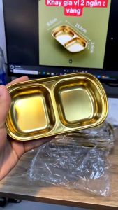 Chén INOX Đựng Gia Vị   Đựng Sốt Chấm Hàn Quốc (Mạ Vàng) -  Khay đựng gia vị inox 304 Hàn Quốc