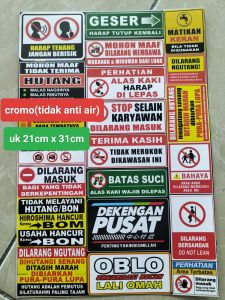 STIKER PERHATIAN | STIKER WARNING | STIKER KATA KATA | STIKER PACK