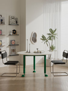 Classic Creative round Table Stone Plate Dining Table in Dining Room Designer Model Cream Style For Home Modern Small Apartment Round Table