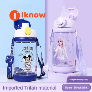 I Know Frozen Kids Water Bottle 2In1 Straw+Direct Drink Interchangeable BPA-free 520ml Elsa
