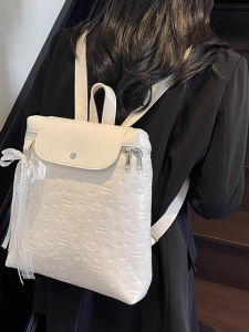 College Style Womens Bucket Backpack Fashionable Travel Bag Waterproof Commuter Backpack Nylon Lining Gold Hardware