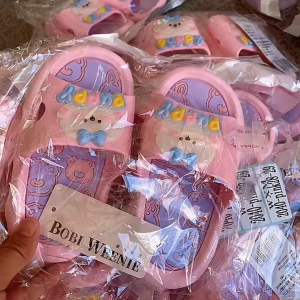 ET lady slippers Pink Violet Slippers Girl Fashion Rabbit Cute Cartoon Kids Anti Slip Sandals Slipper