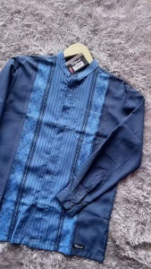 Baru Nibras Koko NK 67 NK 067 Navy Yarn Dyed Premium Baju Muslim XS