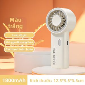FSJP | Quạt Mini Cầm Tay Tốc Độ Cao Dùng Pin Sạc Lại Được 6 Cấp Độ Gió 1800mAh Dùng Cho Văn Phòng Nhà Cửa Ngoài Trời