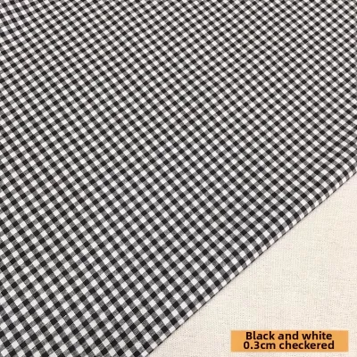 Cotton Fabric Plaid Material Khaki Small Check