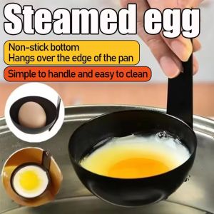 1/5Pcs Stainless Steel Egg Cooker With Hook Food Grade Quick Breakfast Easy Mold Egg Steaming Container Poached Pan