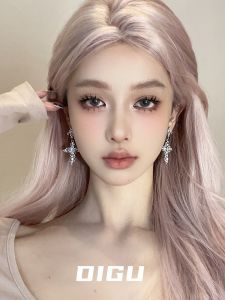 Elegant French Style Diamond Embedded Cross Womens Hoop Earrings Fashionable Unique Design Versatile Jewelry Accessories