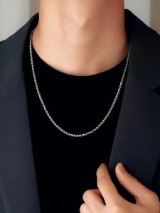 Tối Giản Phong Cách Hip Hop Vòng Cổ Thép Titan Nam Phong Cách Lạnh Thời Trang Đường Phố Xích Xương Đòn Xoắn Dây Chuyền Phong Cách Hàn Quốc Trang Sức Thời Trang