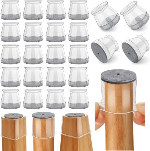 32แพ็คซิลิโคนเก้าอี้ขาป้องกันเก้าอี้บาร์ขาป้องกันหมวกแผ่นเฟอร์นิเจอร์เก้าอี้ขาสําหรับพื้นไม้เนื้อแข็ง