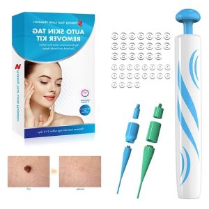 2-IN-1 Auto Skin Tag Removal ชุดเครื่องมือไม่เจ็บปวดผิวป้าย Mole สิว Wart Removal ปากกาทําความสะอาด Swabs Facial Skin Care เครื่องมือ