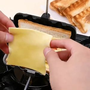Grilled Cheese Maker Double-Sided Sandwich Mold Nonstick High Temperature Resistant for Breakfast Pancakes Toast Omelets Sandwich grill