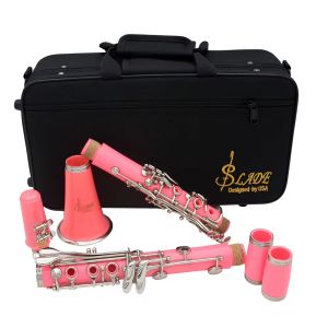 SLADE Bb Pink Clarinet 17 Keys Professional Wooden Woodwind Instrument Includes Storage Box And Essential Accessories
