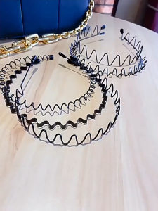 Elegant Metal Hairband Set - Black/White Fashion Hair Accessories for Men and Women