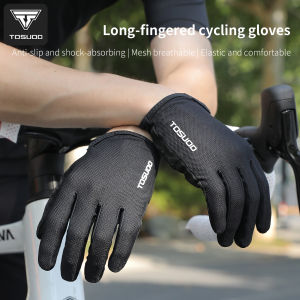 TOSUOD Cycling Gloves Full Finger Breathable SBR Shock-absorbing Antislip High Elastic Glove for Sports Fitness Training