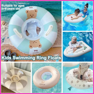 Baby Swimming Ring Cartoon-Pattern Flatable Floats Swimming ToysKids Thickened Anti-rollover Life Ring Inflatable Floats Childrens Floating Bed Swim Ring
