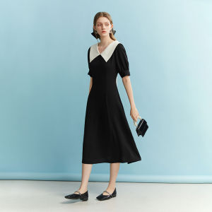 Fansilanen Younger Peter Pan Collar Contrasting-Color Dress