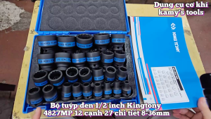 Bộ tuýp đen 1/2 inch Kingtony 4827MP 12 cạnh 27 chi tiết 8-36mm