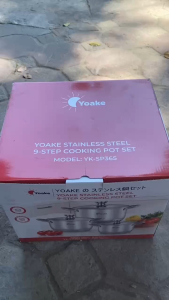 BỘ NỒI INOX 9 ĐÁY YOAKE YK-SP365 – BỘ 3 NỒI 16-20-24CM ĐÁY TỪ VUNG KÍNH