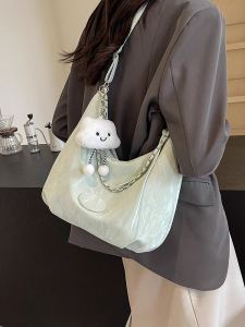 Fashionable Commuter Womens Tote Bag Large Capacity Soft Surface 2025 New Summer Work Crossbody Bag Velvet Solid Color