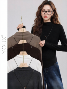 YOUXIANG | Áo Thun Dài Tay Cổ Trụ Đa Màu